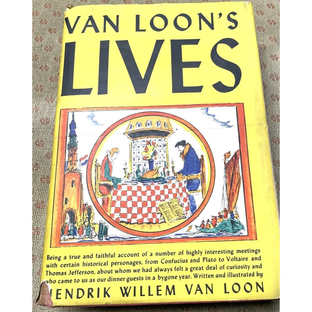 Vintage Book Van Loon's Lives First Edition HCDJ 1942 Hendrik Willem Van Loon